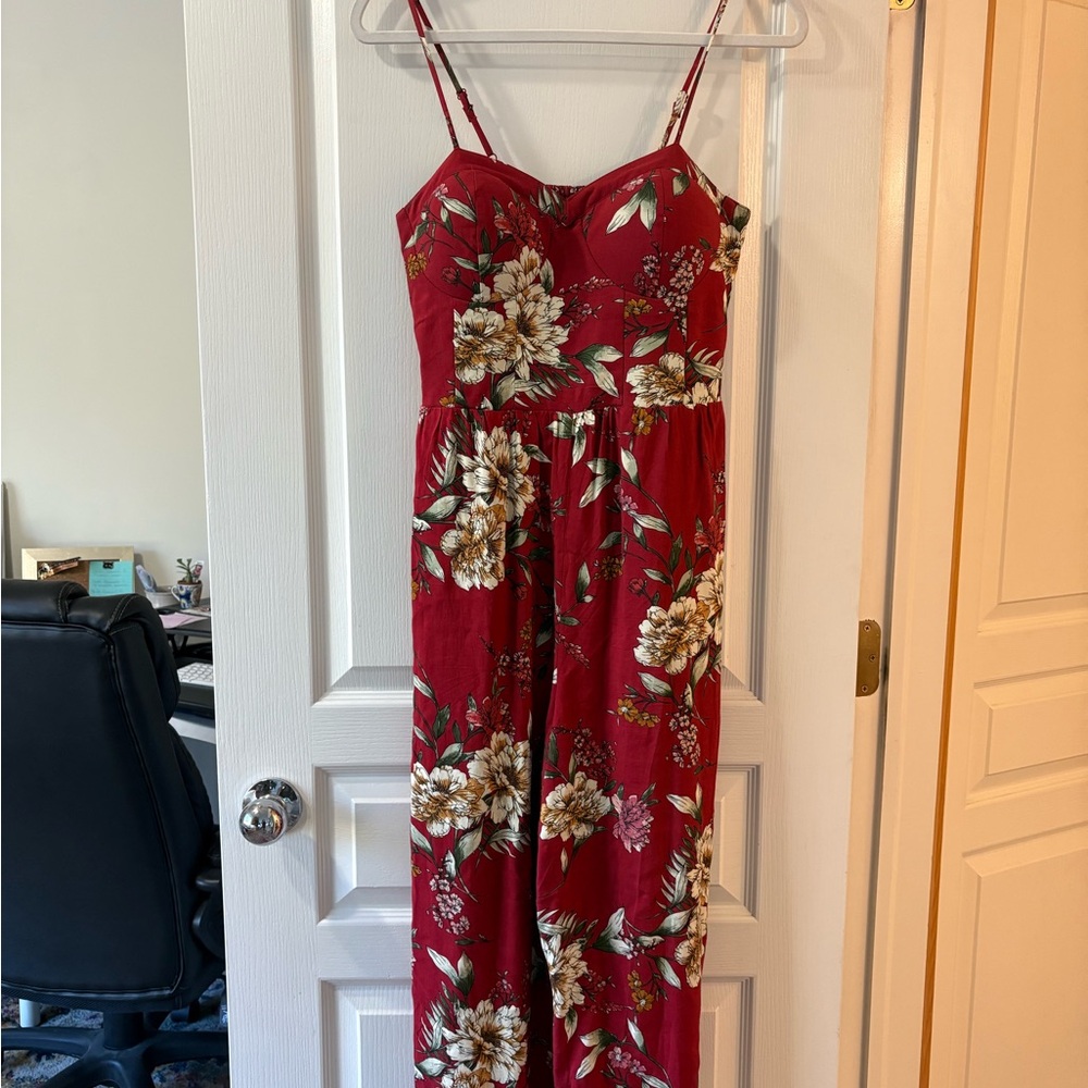 Floral Red spaghetti strap Jumper